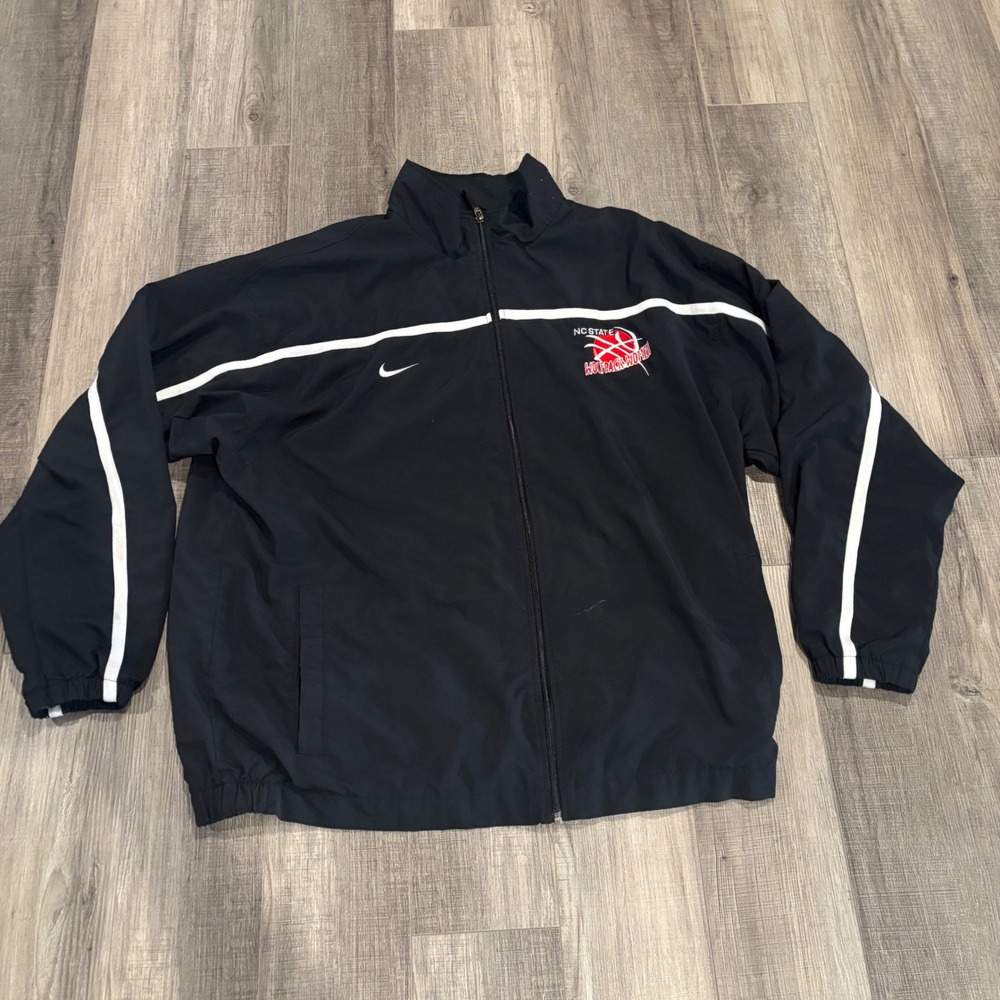 Nike NC State Wolfpack Womens Basketball Jacket Black Full Zip XXL 44 Embroider